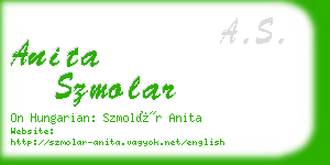 anita szmolar business card